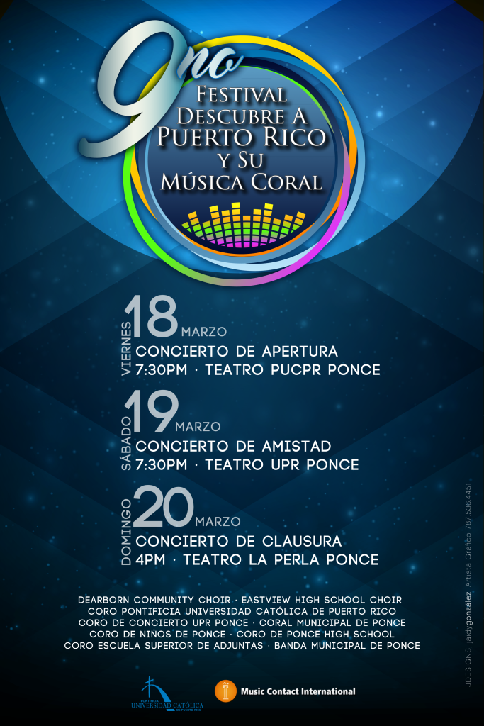 9no Festival Descubre a PR y su Música Coral Poster 12x18  Sin logos